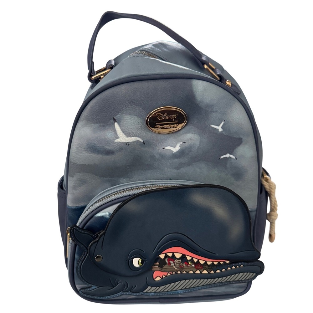Disney Our Universe Pinocchio Monstro Moving Mouth Mini Backpack Blue Whale